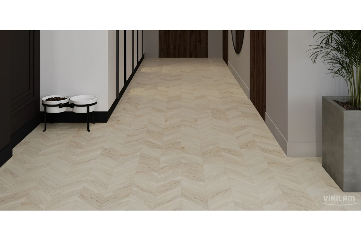 Клеевой виниловый пол Vinilam Parquet Chevron 2.5 LVT Бриссак RI4777CL7, упаковка 2.86 м